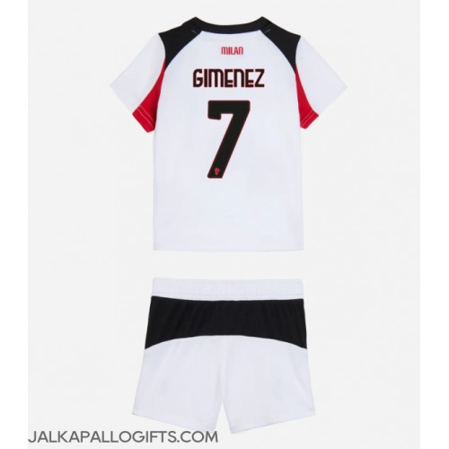 AC Milan Santiago Gimenez #7 Vieras Peliasu Lasten 2025-26 Lyhythihainen (+ Lyhyet housut)